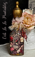 Load image into Gallery viewer, Ooh La La Floral Birdcage Altered Glass Bottle