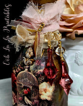 Load image into Gallery viewer, Ooh La La Floral Birdcage Altered Glass Bottle