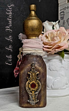 Load image into Gallery viewer, Ooh La La Floral Birdcage Altered Glass Bottle