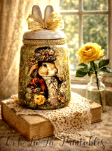 Load image into Gallery viewer, Ooh La La Flights of Fancy Bunny Keepsake Jar