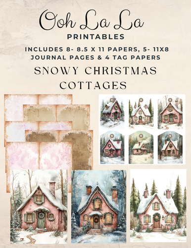 Snowy Christmas Cottages- Ooh La La Printables