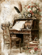 Load image into Gallery viewer, Romantic Vintage Study-       Ooh La La Printables