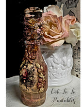 Load image into Gallery viewer, Ooh La La Altered Bottle~ Happy Easter~ handcrafted