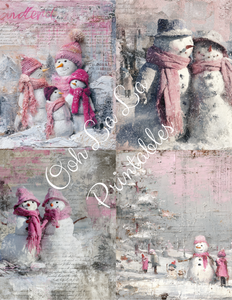 Pink Christmas Trees, Snowmen, & Nutcracker Bundle- Ooh La La Printables