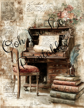Load image into Gallery viewer, Romantic Vintage Study-       Ooh La La Printables