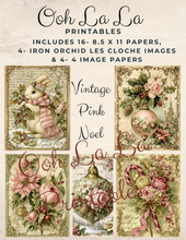 Load image into Gallery viewer, Vintage Pink Noel- Ooh La La Printables
