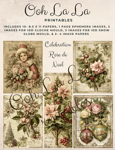 Celebration Rose de Noel- Ooh La La Printables