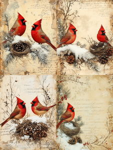 Christmas Florals & Cardinals (Soft)- Ooh La La Printables