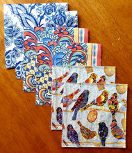 Load image into Gallery viewer, NAPKINS FOR DECOUPAGE~BLUE BIRDY GOODNESS~SET OF 6~6X6