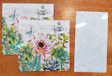 Load image into Gallery viewer, NAPKINS FOR DECOUPAGE~ SUCCULENTS &amp; DAMASK~ SET OF 3