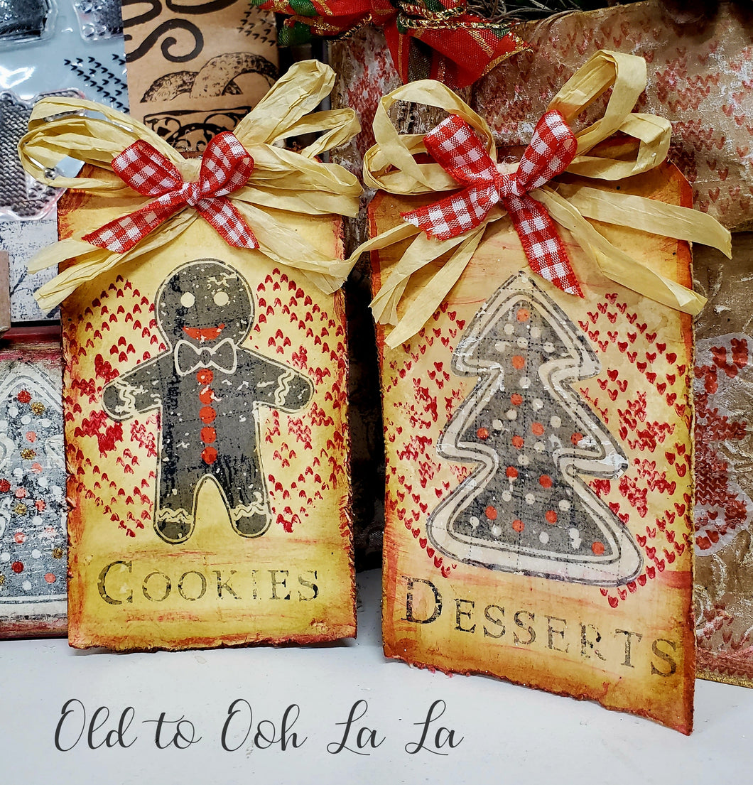 SHORTBREAD COOKIE TAGS- SET OF 2- HANDCRAFTED