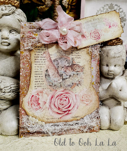 BUNNIES & ROSES TAG HANDCRAFTED