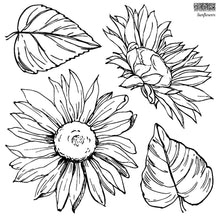 Load image into Gallery viewer, SUNFLOWERS 12x12 IRON ORCHID DECOR STAMP- 2 SHEETS
