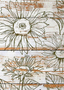 SUNFLOWERS 12x12 IRON ORCHID DECOR STAMP- 2 SHEETS