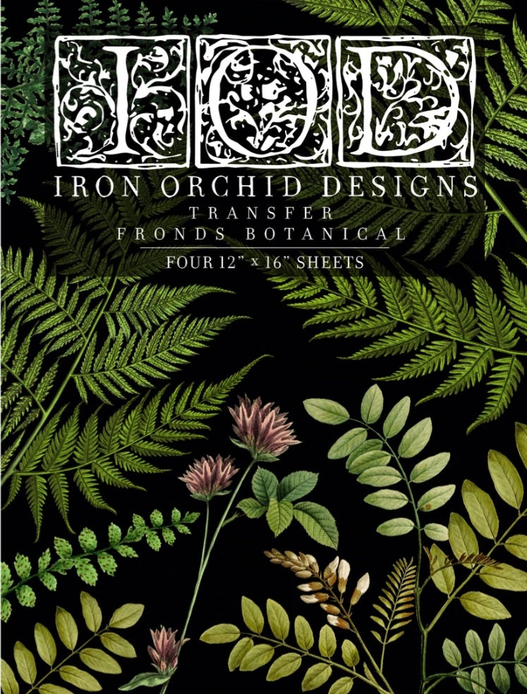 IRON ORCHIDS DESIGNS FRONDS BOTANICAL TRANSFER PAD 4~ 12