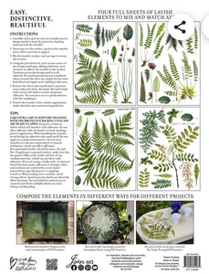 IRON ORCHIDS DESIGNS FRONDS BOTANICAL TRANSFER PAD 4~ 12"X16" SHEETS
